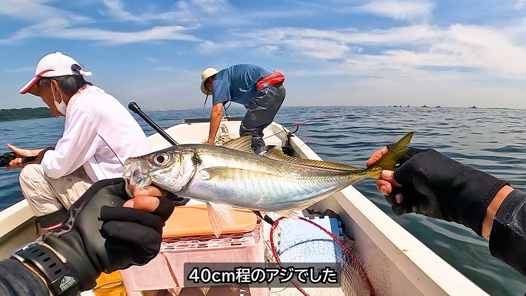 走水のやまみつボートさんから大アジ狙い 最大41cmの大アジゲット